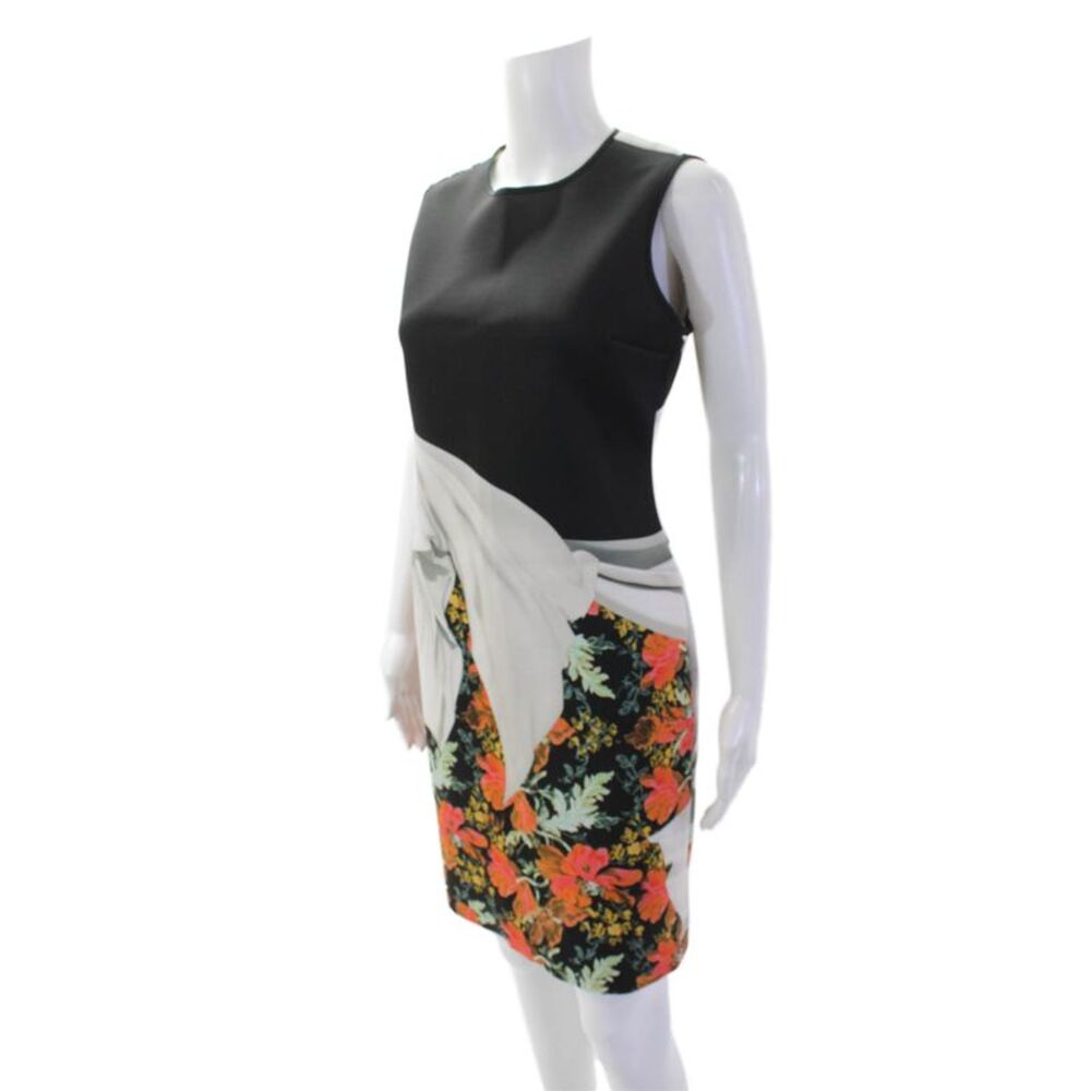 Clover Canyon Womens Textured Round Neck Sleeveless Dress Black Size L_2